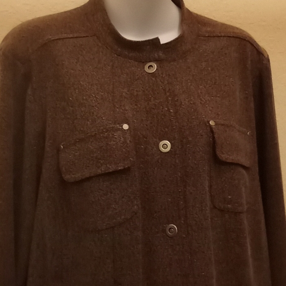 JM Collection Woman Brown Tweed Jacket - Picture 5 of 13